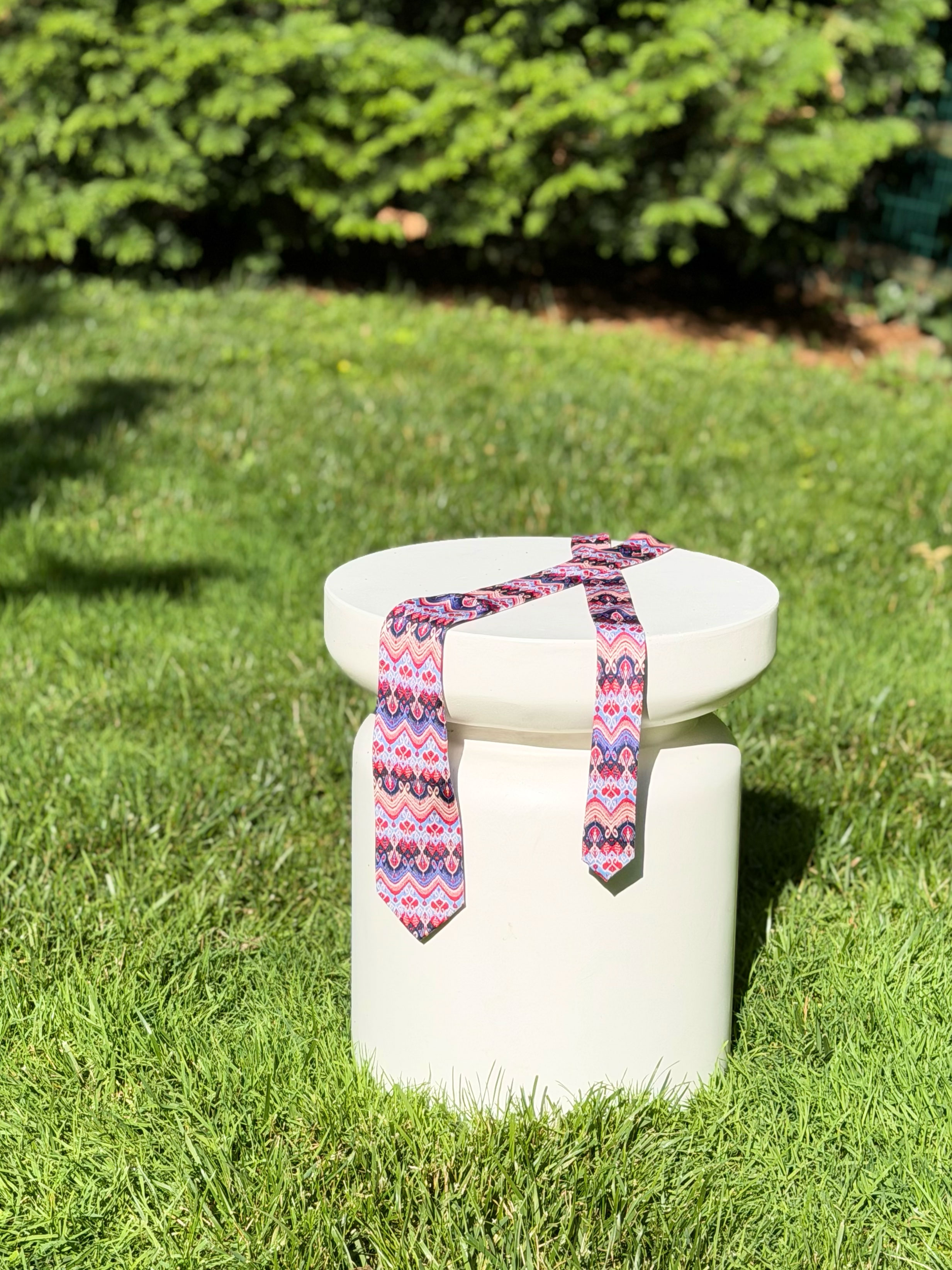 Red Ikat — outdoors
